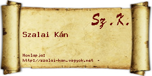 Szalai Kán névjegykártya